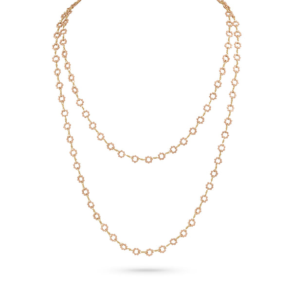 a textural long chain you will wear and wear, in solid 18k rose gold <span class='visuallyhidden'>Call, text 323-404-2959 for shopping help.</span>