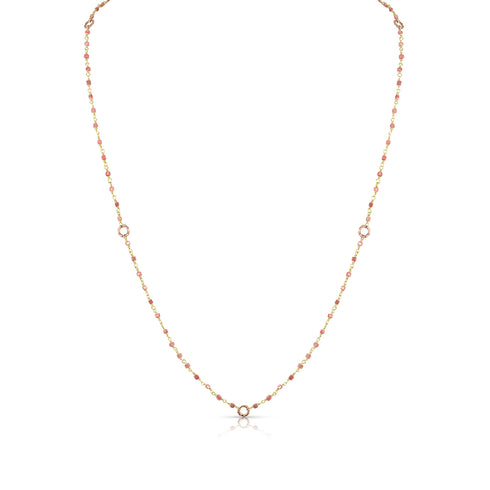 pink diamond sloan delicate necklace, <br>in 18k rose gold, <br>22 inch
