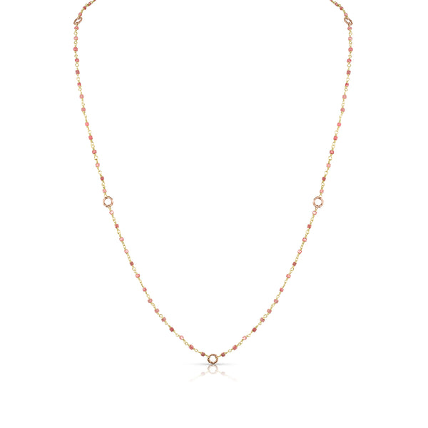 pink diamond sloan delicate necklace, <br>in 18k rose gold, <br>22 inch