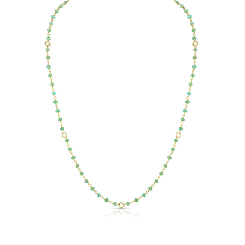 Dominique Cohen hand-made Peruvian opan and 18k gold delicate necklace, 22 inch<span class='visuallyhidden'>; shop help at 760-978-9297.</span>