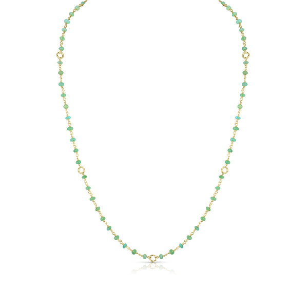 Dominique Cohen hand-made Peruvian opan and 18k gold delicate necklace, 22 inch<span class='visuallyhidden'>; shop help at 760-978-9297.</span>