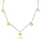 The original five-coin necklace by Dominique Cohen, as worn on The Newsroom, here in 18k yellow gold paired with 18k black gold<span class='visuallyhidden'>; shop help at 760-978-9297.</span>