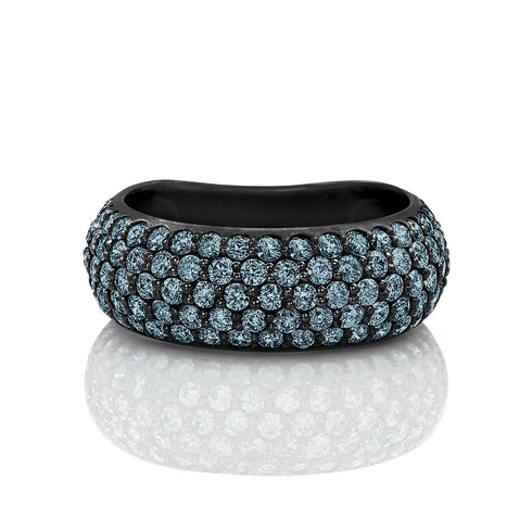 blue diamond sis makes a perfect stacking partner<br>nestled in blackened 18k gold <span class='visuallyhidden'>Contact the Beverly Hills store at 323-404-2959 or through this website for shopping assistance.</span>