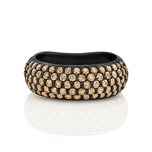 Dominique Cohen champagne diamond pave ring in black gold<span class='visuallyhidden'>; shop help at 760-978-9297.</span>