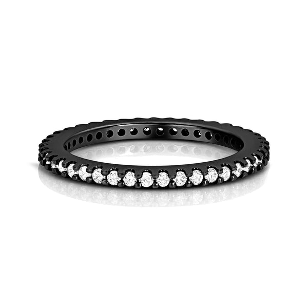 half carat diamond eternity ring, tall style, in 18K black gold <span class='visuallyhidden'>Call, text 323-404-2959 for shop help.</span>