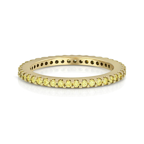 half carat yellow diamond eternity ring, tall style, in 18K yellow gold <span class='visuallyhidden'>Call, text 323-404-2959 for shop help.</span>