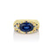 Dominique Cohen blue sapphire, diamond, yellow diamond, champagne diamond cocktail ring<span class='visuallyhidden'>; shopping help at 323-404-2959.</span>