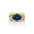 Dominique Cohen blue sapphire, diamond, yellow diamond, champagne diamond cocktail ring<span class='visuallyhidden'>; shopping help at 323-404-2959.</span>