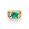 Dominique Cohen 18k gold emerald cocktail ring with yellow diamond, white diamond, black diamond, and emerald pave<span class='visuallyhidden'>; shop help at 760-978-9297.</span>