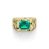 Dominique Cohen 18k gold emerald cocktail ring with yellow diamond, white diamond, black diamond, and emerald pave<span class='visuallyhidden'>; shop help at 760-978-9297.</span>