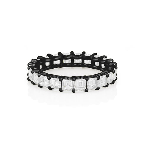 Dominique Cohen black gold carre-cut diamond eternity band<span class='visuallyhidden'>; shop help at 760-978-9297.</span>