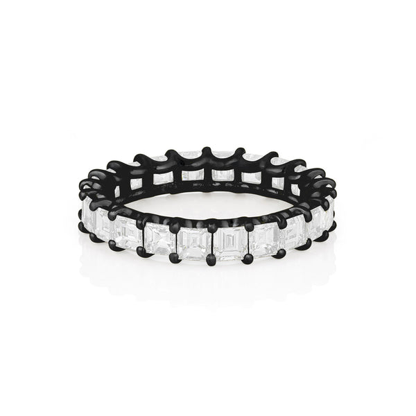 Dominique Cohen black gold carre-cut diamond eternity band<span class='visuallyhidden'>; shop help at 760-978-9297.</span>
