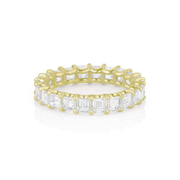 Dominique Cohen carre-cut diamond eternity band in yellow gold<span class='visuallyhidden'>; shop help at 760-978-9297.</span>