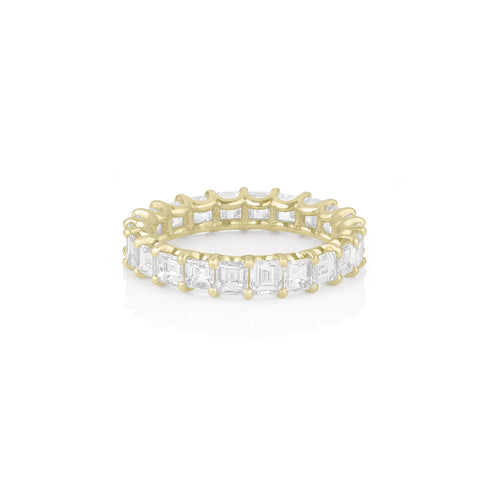 Carre cut diamonds eternity ring, 3.85 carats,<br>in 18k yellow gold<span class='visuallyhidden'>; shop help at 760-978-9297.</span>