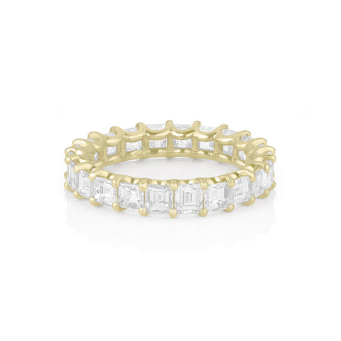 Carre cut diamonds eternity ring, 3.85 carats,<br>in 18k yellow gold<span class='visuallyhidden'>; shop help at 760-978-9297.</span>