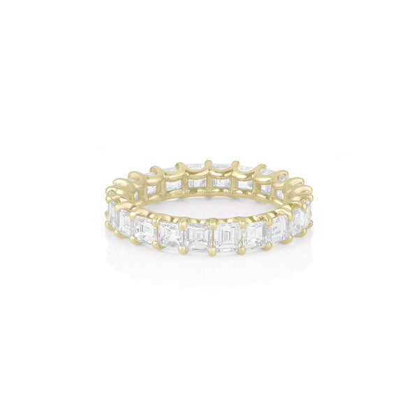 Carre cut diamonds eternity ring, 3.85 carats,<br>in 18k yellow gold<span class='visuallyhidden'>; shop help at 760-978-9297.</span>
