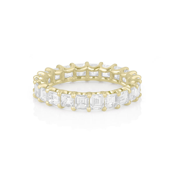 Carre cut diamonds eternity ring, 3.85 carats,<br>in 18k yellow gold<span class='visuallyhidden'>; shop help at 760-978-9297.</span>