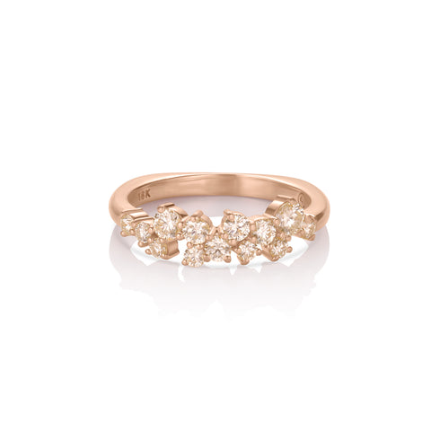 Dominique Cohen constellation diamond ring in champagne diamonds + rose gold<span class='visuallyhidden'>; shop help at 760-978-9297.</span>
