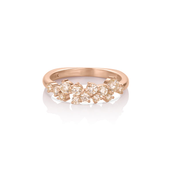 Dominique Cohen constellation diamond ring in champagne diamonds + rose gold<span class='visuallyhidden'>; shop help at 760-978-9297.</span>