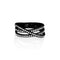 Dominique Cohen diamond pave three-band cross-over ring, in 18k black gold<span class='visuallyhidden'>; shop help at 760-978-9297.</span>