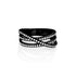 Dominique Cohen diamond pave three-band cross-over ring, in 18k black gold<span class='visuallyhidden'>; shop help at 760-978-9297.</span>