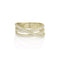Dominique Cohen diamond pave three-band cross-over ring, in 18k yellow gold<span class='visuallyhidden'>; shop help at 760-978-9297.</span>