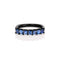 Dominique Cohen special edition blue sapphire and 18k black gold euroshank stack ring, size 7; one in a set of three ombré green-to-blue sapphire rings; sold as a set<span class='visuallyhidden'>; shop help at 760-978-9297.</span>