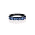 Dominique Cohen special edition blue sapphire and 18k black gold euroshank stack ring, size 7; one in a set of three ombré green-to-blue sapphire rings; sold as a set<span class='visuallyhidden'>; shop help at 760-978-9297.</span>