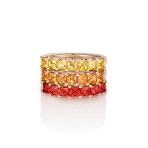 Dominique Cohen ombré orange sapphire euroshank ring set in 18k rose gold<span class='visuallyhidden'>; shop help at 760-978-9297.</span>