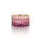 Dominique Cohen limited edition set of 3 ombré sapphires euroshan rings in salmon to pink to purple hues 18k rose gold<span class='visuallyhidden'>; shop help at 760-978-9297.</span>