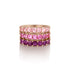 Dominique Cohen limited edition set of 3 ombré sapphires euroshan rings in salmon to pink to purple hues 18k rose gold<span class='visuallyhidden'>; shop help at 760-978-9297.</span>