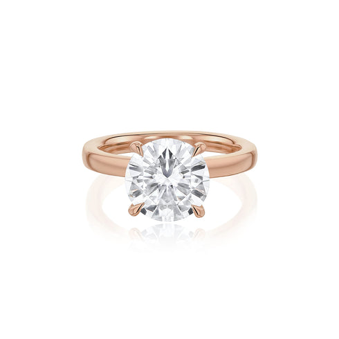 Dominique Cohen round 4-carat solitaire ring in rose gold<span class='visuallyhidden'>; shop help at 760-978-9297.</span>