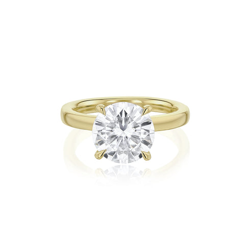 Dominique Cohen round 4-carat solitaire ring in 14k yellow gold<span class='visuallyhidden'>; shop help at 760-978-9297.</span>