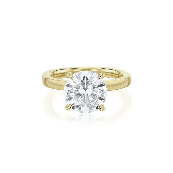 Dominique Cohen round 4-carat solitaire ring in 14k yellow gold<span class='visuallyhidden'>; shop help at 760-978-9297.</span>