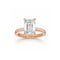 Dominique Cohen emerald-cut 4 carat solitaire ring in 14k rose gold<span class='visuallyhidden'>; shop help at 760-978-9297.</span>