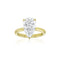 Dominique Cohen pear-cut 4 carat solitaire ring in 14k yellow gold<span class='visuallyhidden'>; shop help at 760-978-9297.</span>