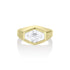 Dominique Cohen 3ct elongated hexagon east-west signet ring in brushed 18k gold<span class='visuallyhidden'>; shop help at 760-978-9297.</span>