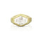 Dominique Cohen 3ct elongated hexagon east-west signet ring in brushed 18k gold<span class='visuallyhidden'>; shop help at 760-978-9297.</span>