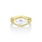 Dominique Cohen 3ct elongated hexagon east-west signet ring in brushed 18k gold<span class='visuallyhidden'>; shop help at 760-978-9297.</span>