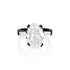 Dominique Cohen grande oval diamond ring with tapered baguette bookends, in black gold<span class='visuallyhidden'>; shop help at 760-978-9297.</span>