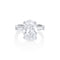Dominique Cohen grande oval diamond ring with tapered baguette bookends, in platinum<span class='visuallyhidden'>; shop help at 760-978-9297.</span>