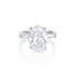 Dominique Cohen grande oval diamond ring with tapered baguette bookends, in platinum<span class='visuallyhidden'>; shop help at 760-978-9297.</span>