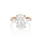Dominique Cohen grande oval diamond ring with tapered baguette bookends, in rose gold<span class='visuallyhidden'>; shop help at 760-978-9297.</span>
