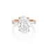 Dominique Cohen grande oval diamond ring with tapered baguette bookends, in rose gold<span class='visuallyhidden'>; shop help at 760-978-9297.</span>