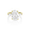 Dominique Cohen grande oval diamond ring with tapered baguette bookends, in yellow gold<span class='visuallyhidden'>; shop help at 760-978-9297.</span>