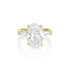 Dominique Cohen grande oval diamond ring with tapered baguette bookends, in yellow gold<span class='visuallyhidden'>; shop help at 760-978-9297.</span>
