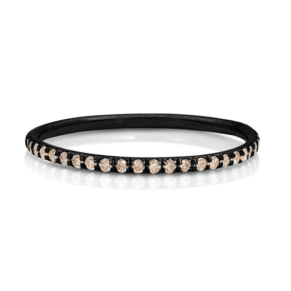 champagne diamond delicate eternity ring<br>in 18k black gold <span class='visuallyhidden'>Text, phone 323-404-2959 for shopping assistance.</span>