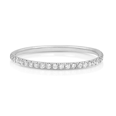 white diamond, 18k white gold delicate eternity ring <span class='visuallyhidden'>Call or text 323-404-2959 for shopping assistance</span>