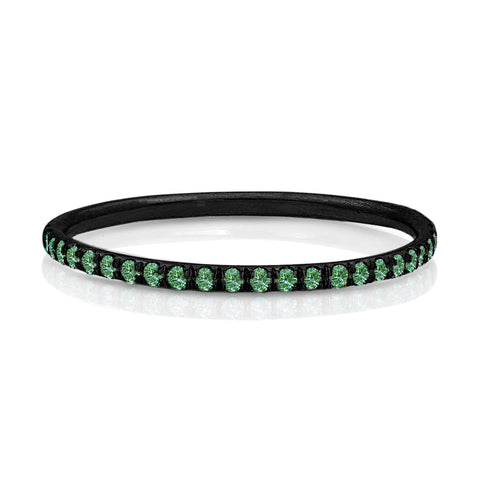 Dominique Cohen emerald delicate eternity ring in 18k black gold<span class='visuallyhidden'>; shop help at 760-978-9297.</span>