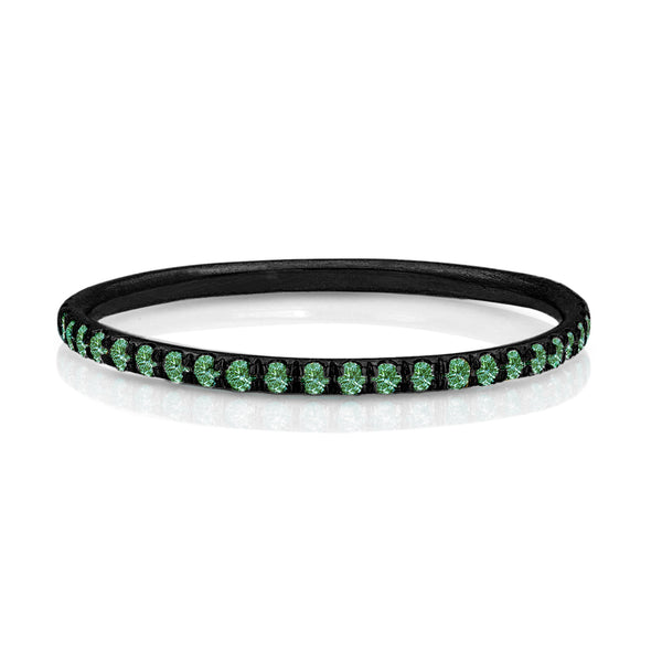 Dominique Cohen emerald delicate eternity ring in 18k black gold<span class='visuallyhidden'>; shop help at 760-978-9297.</span>